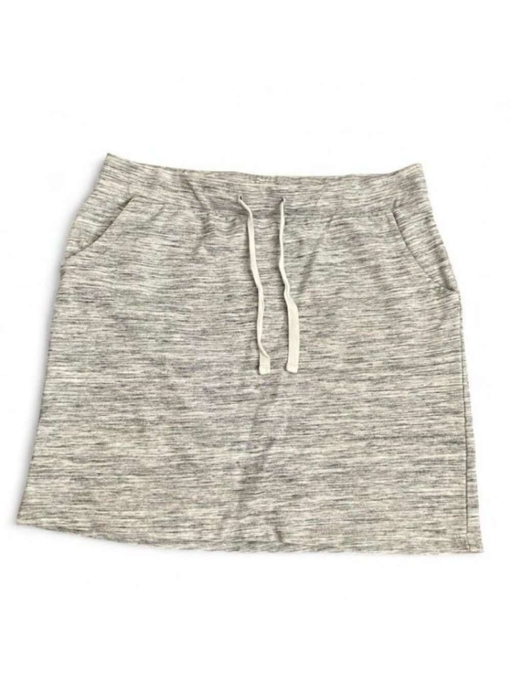 Sonoma Life + Style Gray Marled Drawstring Athletic Lounge Mini Skirt Size M